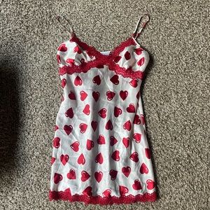 Red heart slip dress